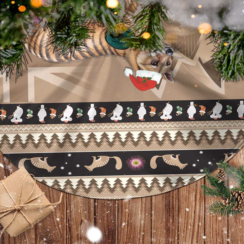 Aussie Tasmanian Tiger Tree Skirt Merry Christmas