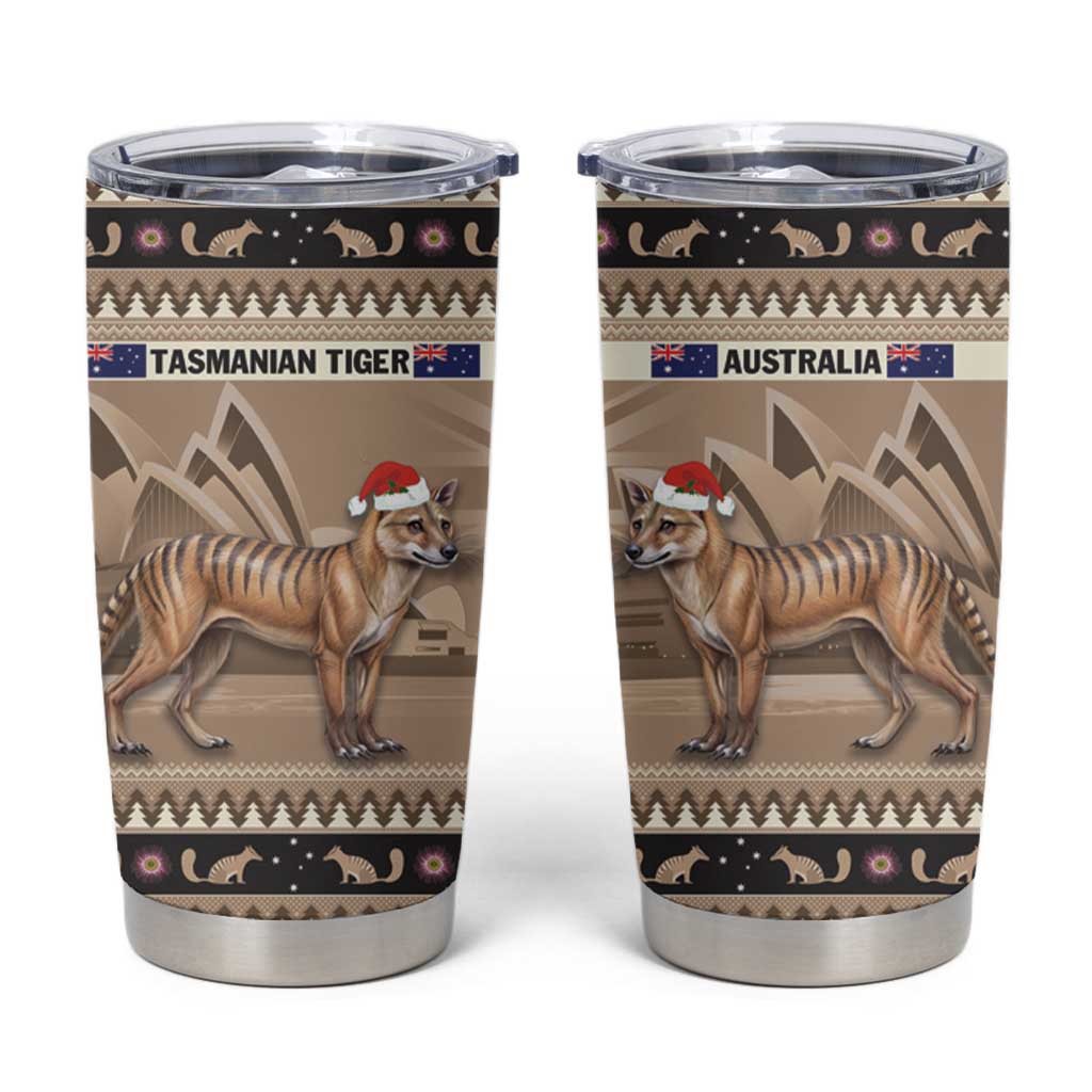 Aussie Tasmanian Tiger Tumbler Cup Merry Christmas