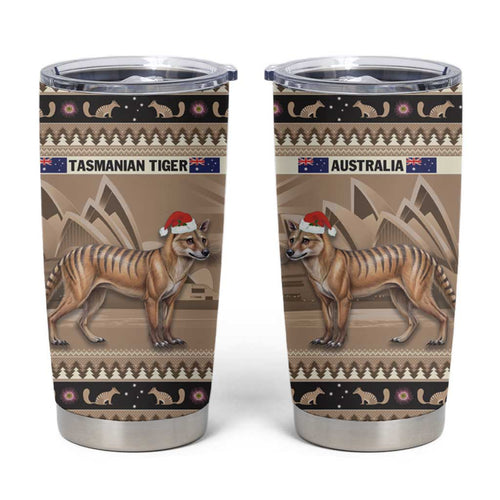 Aussie Tasmanian Tiger Tumbler Cup Merry Christmas