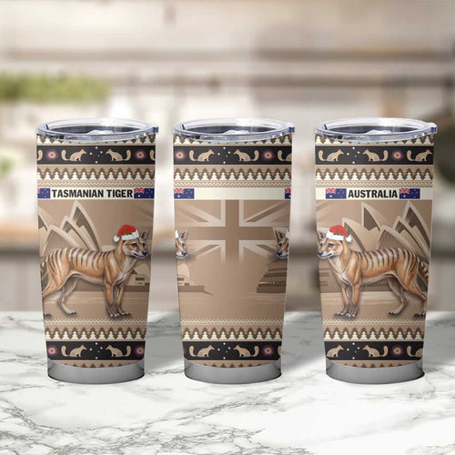 Aussie Tasmanian Tiger Tumbler Cup Merry Christmas