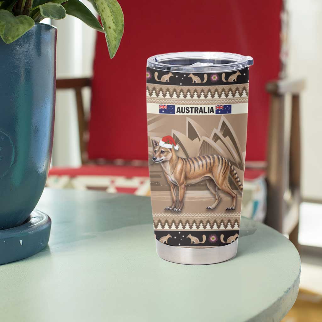 Aussie Tasmanian Tiger Tumbler Cup Merry Christmas