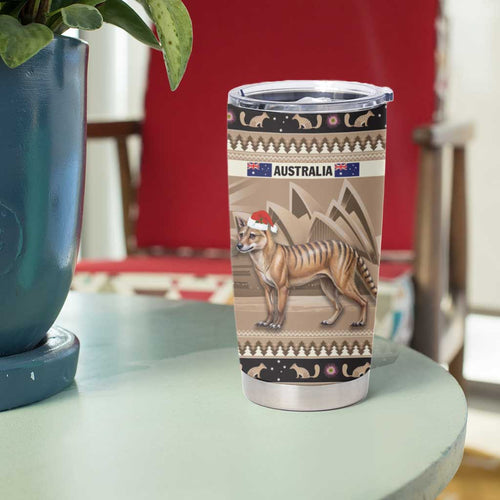 Aussie Tasmanian Tiger Tumbler Cup Merry Christmas