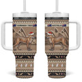 Aussie Tasmanian Tiger Tumbler With Handle Merry Christmas