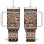 Aussie Tasmanian Tiger Tumbler With Handle Merry Christmas