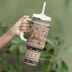 Aussie Tasmanian Tiger Tumbler With Handle Merry Christmas