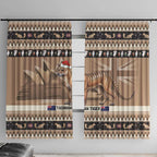 Aussie Tasmanian Tiger Window Curtain Merry Christmas