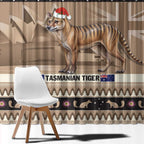 Aussie Tasmanian Tiger Window Curtain Merry Christmas