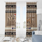 Aussie Tasmanian Tiger Window Curtain Merry Christmas