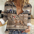 Aussie Tasmanian Tiger Women Casual Shirt Merry Christmas