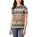 Aussie Tasmanian Tiger Women Polo Shirt Merry Christmas