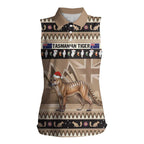 Aussie Tasmanian Tiger Women Sleeveless Polo Shirt Merry Christmas