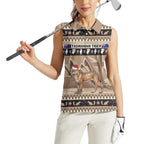 Aussie Tasmanian Tiger Women Sleeveless Polo Shirt Merry Christmas