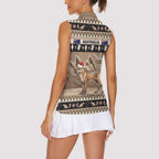 Aussie Tasmanian Tiger Women Sleeveless Polo Shirt Merry Christmas
