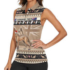 Aussie Tasmanian Tiger Women Sleeveless Polo Shirt Merry Christmas