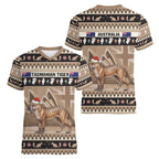 Aussie Tasmanian Tiger Women V-Neck T-Shirt Merry Christmas