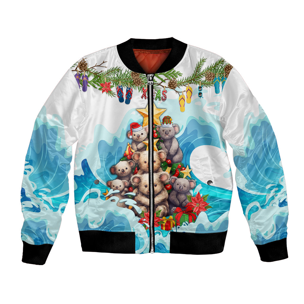 personalised-australia-koala-christmas-bomber-jacket-merry-and-bright-breaking-wave