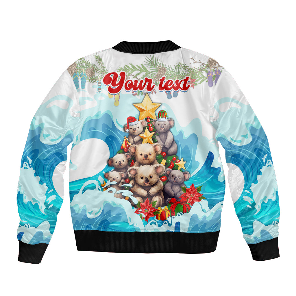 personalised-australia-koala-christmas-bomber-jacket-merry-and-bright-breaking-wave