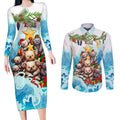 personalised-australia-koala-christmas-couples-matching-long-sleeve-bodycon-dress-and-long-sleeve-button-shirt-merry-and-bright-breaking-wave