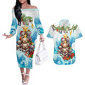personalised-australia-koala-christmas-couples-matching-off-the-shoulder-long-sleeve-dress-and-hawaiian-shirt-merry-and-bright-breaking-wave