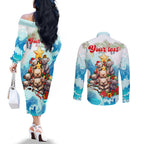 personalised-australia-koala-christmas-couples-matching-off-the-shoulder-long-sleeve-dress-and-long-sleeve-button-shirt-merry-and-bright-breaking-wave