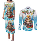 personalised-australia-koala-christmas-couples-matching-puletasi-dress-and-long-sleeve-button-shirt-merry-and-bright-breaking-wave