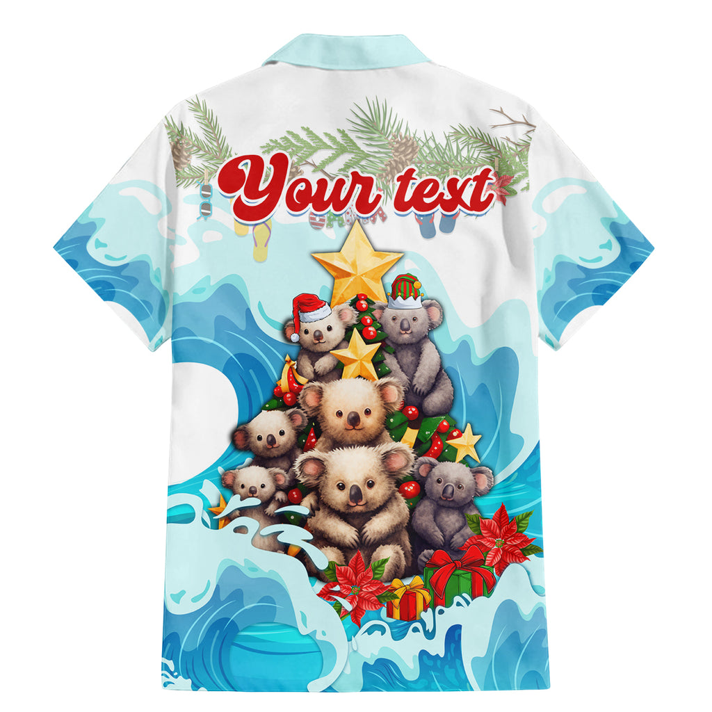 personalised-australia-koala-christmas-family-matching-mermaid-dress-and-hawaiian-shirt-merry-and-bright-breaking-wave