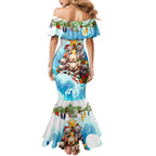 personalised-australia-koala-christmas-family-matching-mermaid-dress-and-hawaiian-shirt-merry-and-bright-breaking-wave