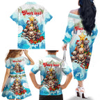 personalised-australia-koala-christmas-family-matching-off-shoulder-long-sleeve-dress-and-hawaiian-shirt-merry-and-bright-breaking-wave
