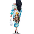personalised-australia-koala-christmas-family-matching-off-shoulder-long-sleeve-dress-and-hawaiian-shirt-merry-and-bright-breaking-wave