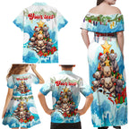 personalised-australia-koala-christmas-family-matching-off-shoulder-maxi-dress-and-hawaiian-shirt-merry-and-bright-breaking-wave