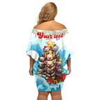 personalised-australia-koala-christmas-family-matching-off-shoulder-short-dress-and-hawaiian-shirt-merry-and-bright-breaking-wave