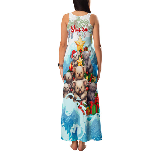 personalised-australia-koala-christmas-family-matching-tank-maxi-dress-and-hawaiian-shirt-merry-and-bright-breaking-wave