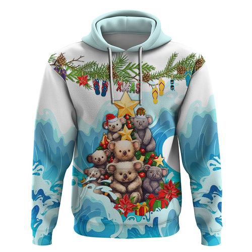 personalised-australia-koala-christmas-hoodie-merry-and-bright-breaking-wave