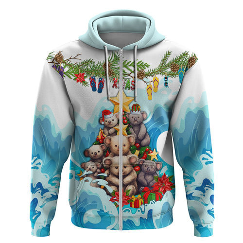 personalised-australia-koala-christmas-hoodie-merry-and-bright-breaking-wave