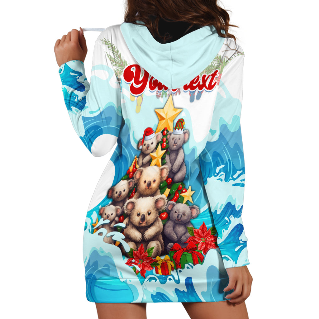 personalised-australia-koala-christmas-hoodie-dress-merry-and-bright-breaking-wave