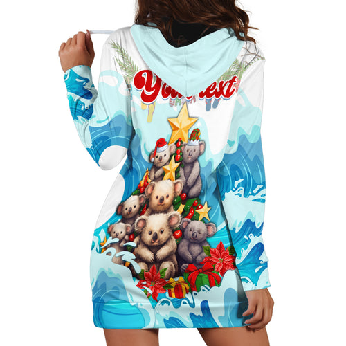 personalised-australia-koala-christmas-hoodie-dress-merry-and-bright-breaking-wave