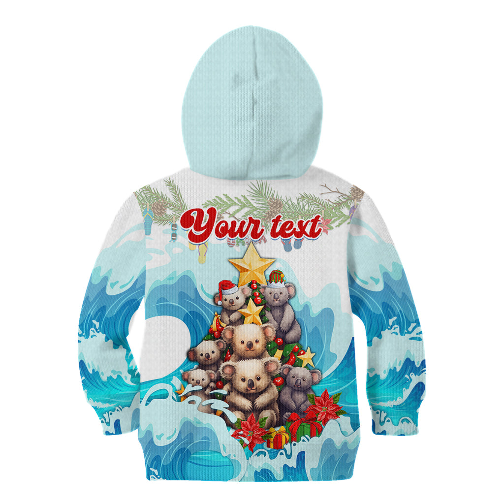 personalised-australia-koala-christmas-kid-hoodie-merry-and-bright-breaking-wave