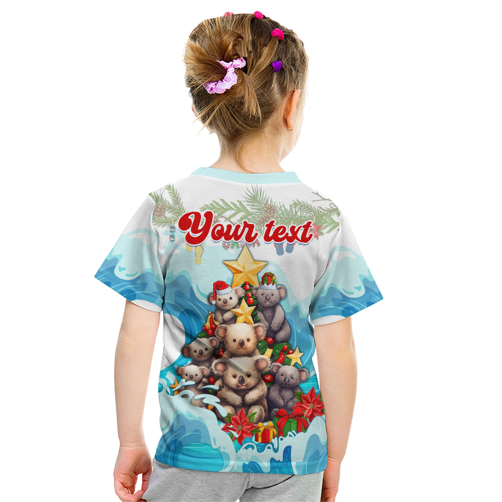 personalised-australia-koala-christmas-kid-t-shirt-merry-and-bright-breaking-wave