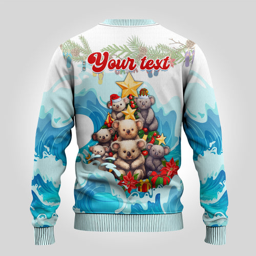 personalised-australia-koala-christmas-ugly-christmas-sweater-merry-and-bright-breaking-wave