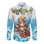 personalised-australia-koala-christmas-long-sleeve-button-shirt-merry-and-bright-breaking-wave