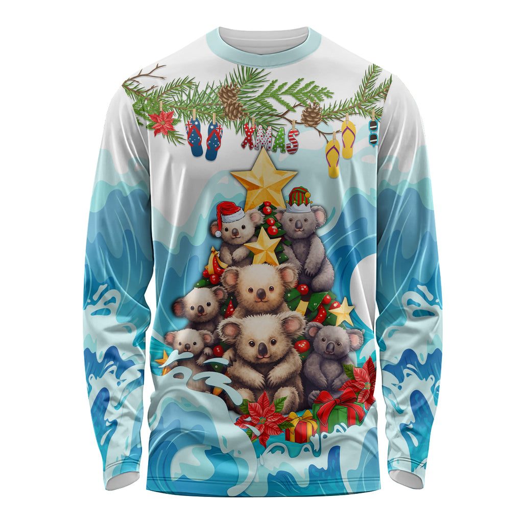 personalised-australia-koala-christmas-long-sleeve-shirt-merry-and-bright-breaking-wave