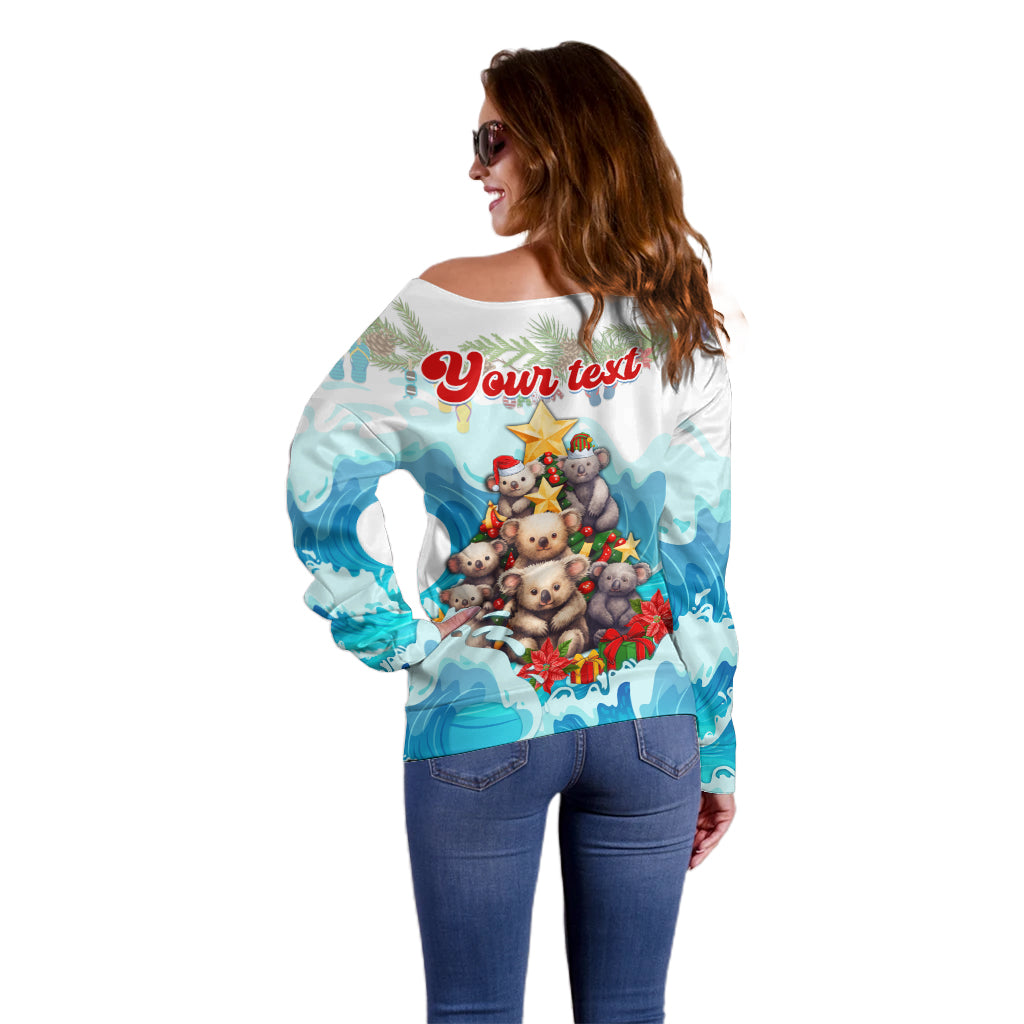 personalised-australia-koala-christmas-off-shoulder-sweater-merry-and-bright-breaking-wave