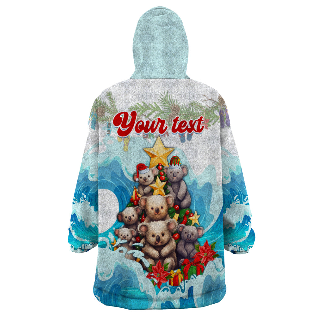 personalised-australia-koala-christmas-wearable-blanket-hoodie-merry-and-bright-breaking-wave