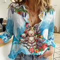 personalised-australia-koala-christmas-women-casual-shirt-merry-and-bright-breaking-wave