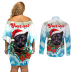 personalised-australia-panthers-christmas-couples-matching-off-shoulder-short-dress-and-long-sleeve-button-shirt-merry-and-bright-breaking-wave