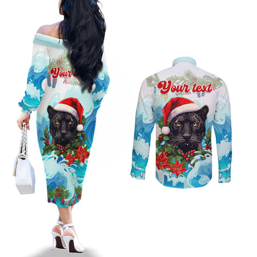 personalised-australia-panthers-christmas-couples-matching-off-the-shoulder-long-sleeve-dress-and-long-sleeve-button-shirt-merry-and-bright-breaking-wave