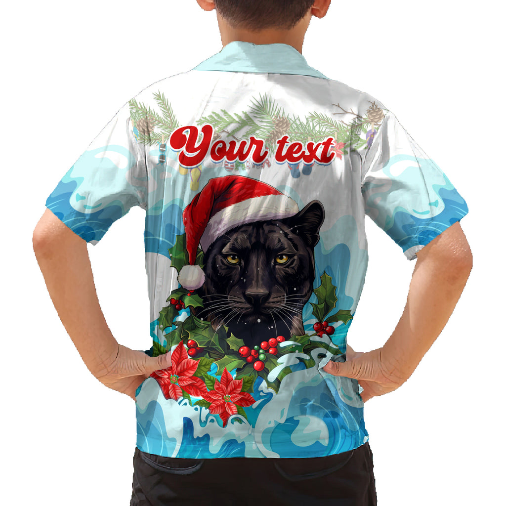 personalised-australia-panthers-christmas-family-matching-long-sleeve-bodycon-dress-and-hawaiian-shirt-merry-and-bright-breaking-wave