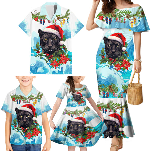 personalised-australia-panthers-christmas-family-matching-mermaid-dress-and-hawaiian-shirt-merry-and-bright-breaking-wave
