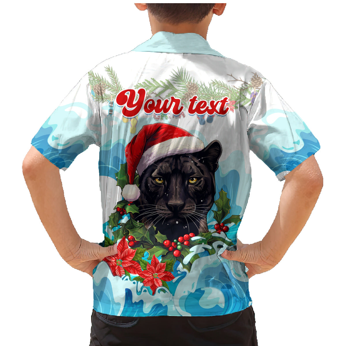 personalised-australia-panthers-christmas-family-matching-mermaid-dress-and-hawaiian-shirt-merry-and-bright-breaking-wave