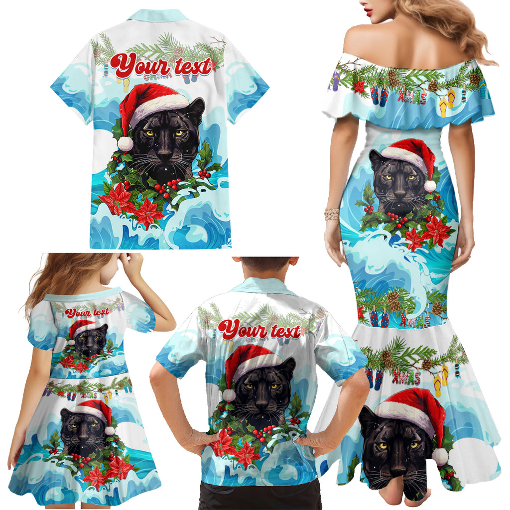 personalised-australia-panthers-christmas-family-matching-mermaid-dress-and-hawaiian-shirt-merry-and-bright-breaking-wave